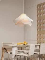 Nordic Blumen Tuch Kronleuchter Hause Dekoration Französisch Led Anhänger Lichter Für Schlafzimmer Balkon Loft Hängen Lampen Glanz Leuchten