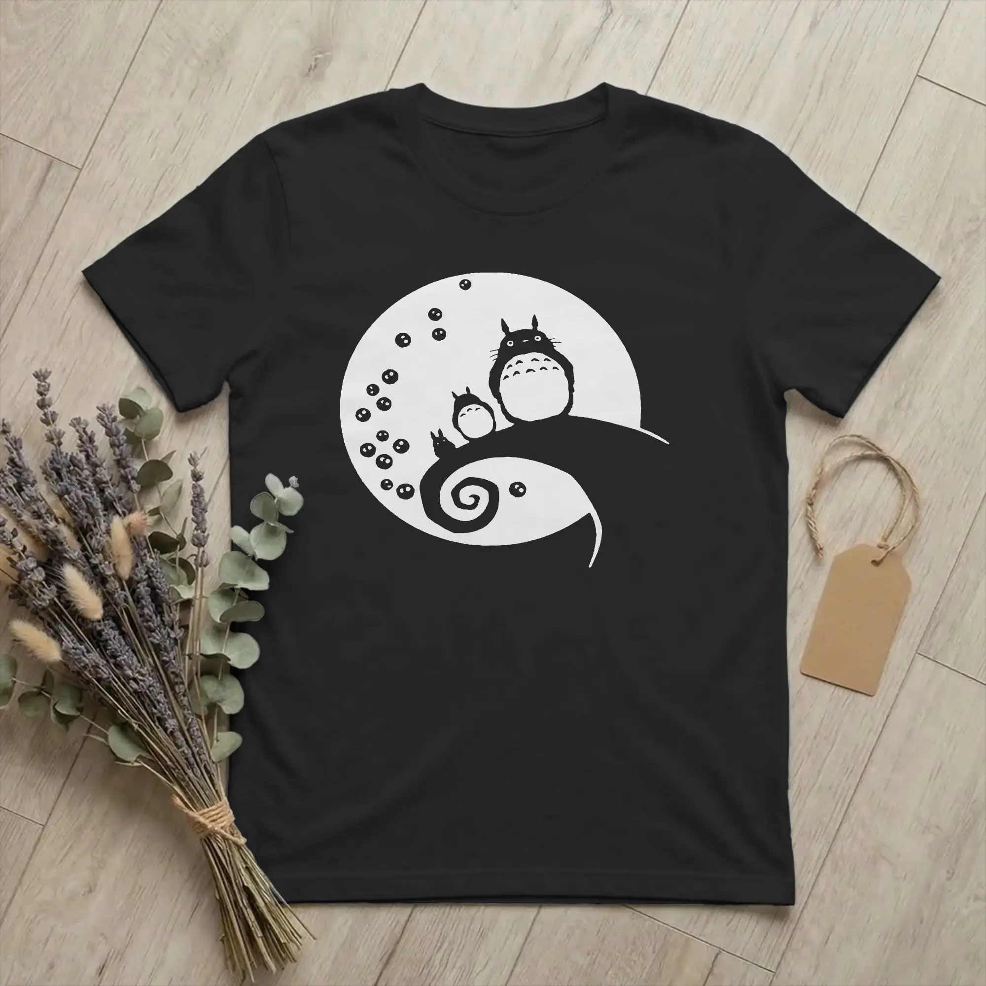 Hayaos Miyazakis Before Christmas T-Shirts Men Women  Vintage Pure Cotton Tee Shirt Short Sleeve T Shirt Printed Clothes