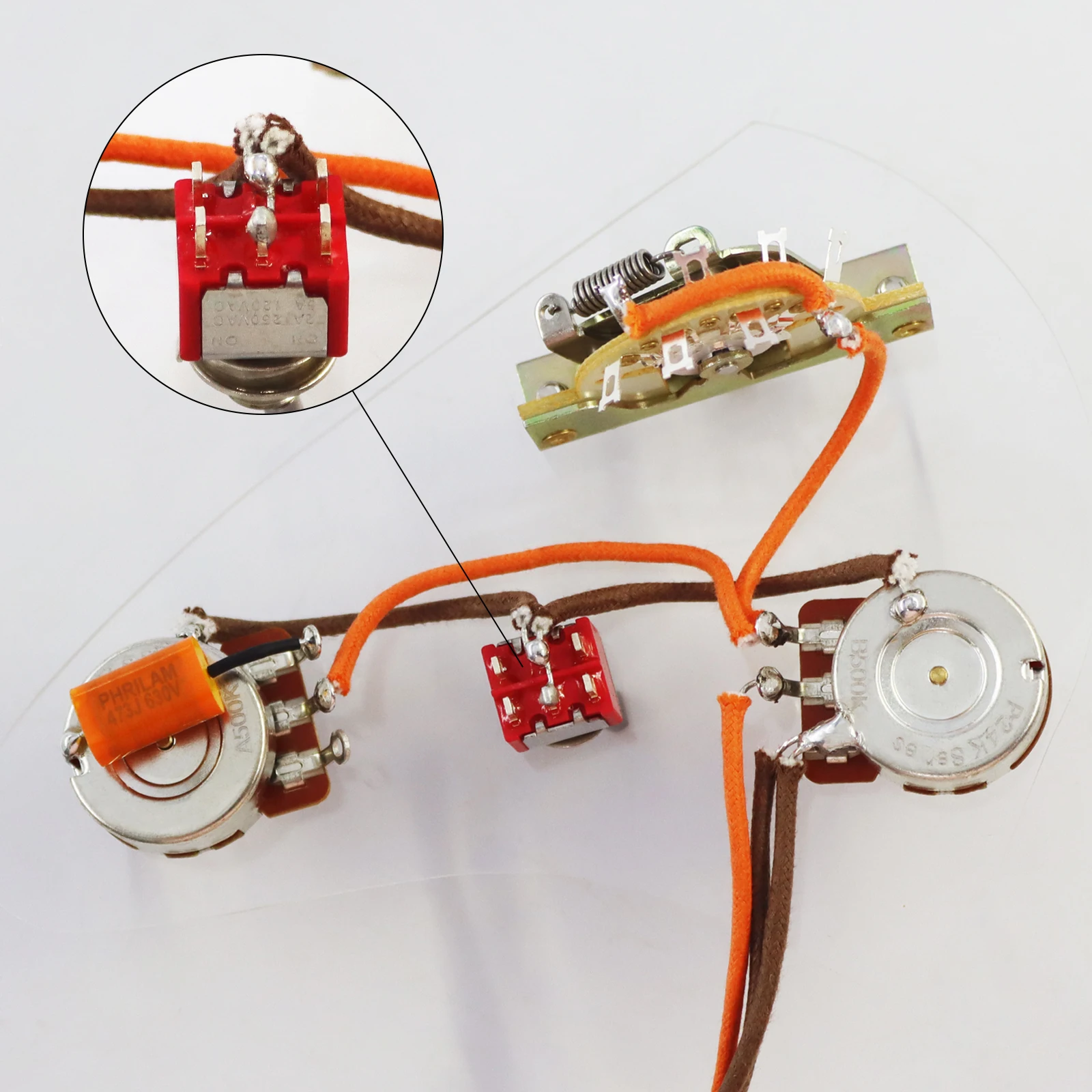 يناسب ST/SQ HSH HH والجيتار الكهربائي بنفس الطراز، رائع للأسلاك مثل التنصت على الملف، ومجموعة الأسلاك المسبقة خصيصًا #3