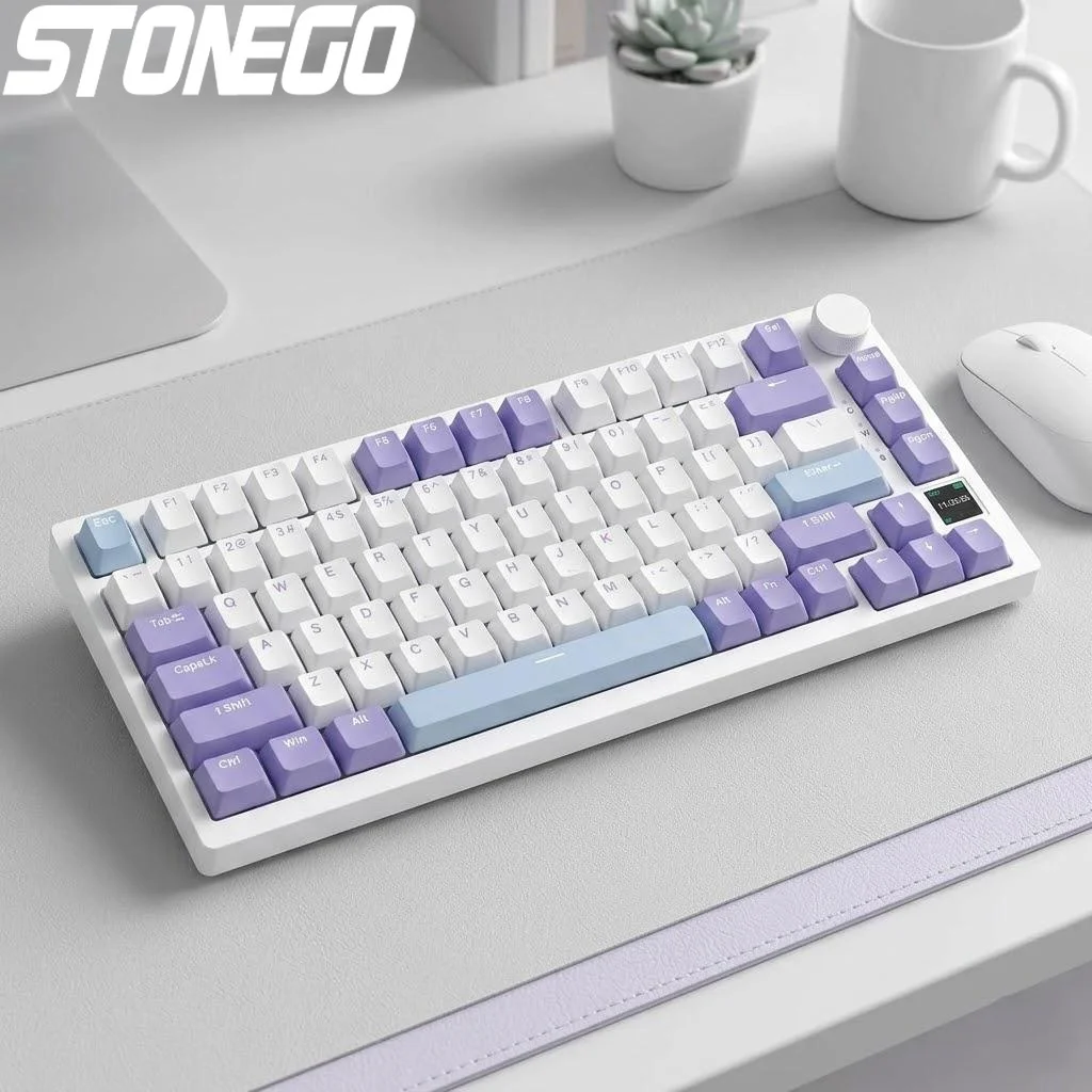 

Wireless Mechanical Gaming Keyboard 75% Hot Swap RGB LED Knob Control Type-C 4000mAh Battery Windows Mac Compatible