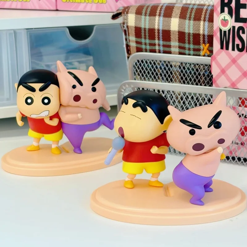 Novo original lápis shin-chan buriburizaemon ação caixa cega kasukabe mais forte cp figura conjunto kawaii anime presente crianças meninas