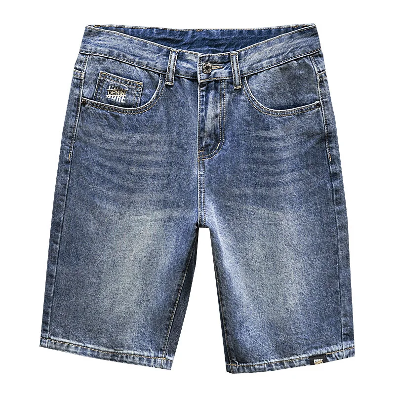 2024 New in Vintage Men\'s Denim Shorts Fashion Straight Bermuda Jeans Slim Soft Casual Short Pants Male Streetwear