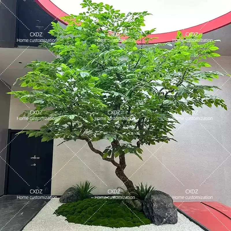 Custom Artificial Banyan Tree Fake Wishing Tree Indoor Outdoor Bionic Green Plant Landscaping Decoration Simple Window Props