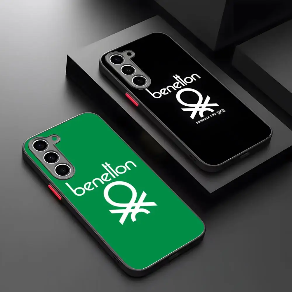 Marca de ropa Benetton funda de teléfono mate transparente para Samsung S25Plus S21fe S22 FE S23 Ultra S24 Plus S25 funda trasera de lujo