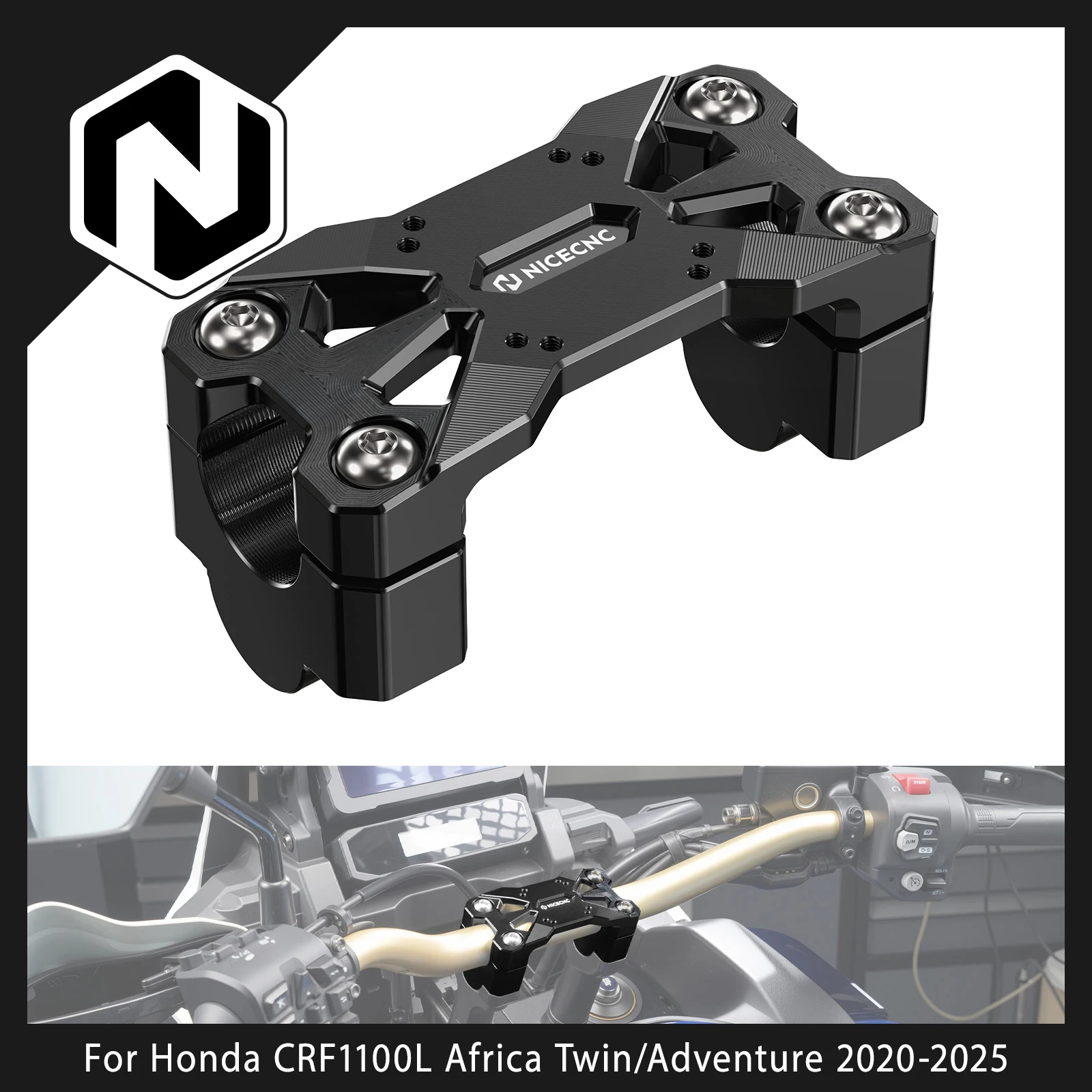 

NICECNC 25mm Motorcycle Handlebar Riser For Honda CRF1100L Africa Twin 2020-2025 CRF1100L Africa Twin Adventure 2020-2025 2024