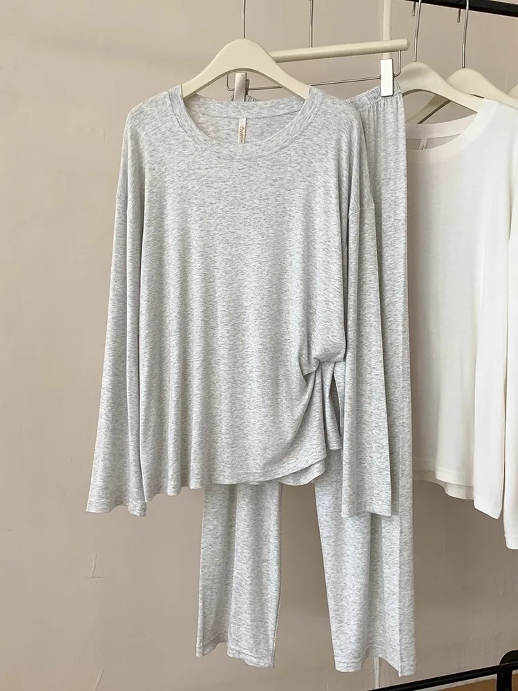 Korean Cotton Woman Pajamas Set New Comfortable Long Sleeve Top Trousers Sets Spring Autumn Night Wear Suit Women's Home Clothes image 4