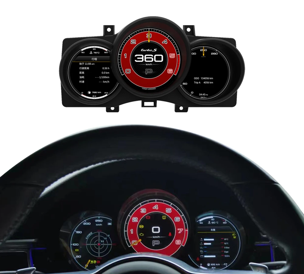 Krando 12.3" Cyfrowy Panel Instrumentów Linux do Porsche Boxster Cayman 718 911 981 997 2011-2016 Wirtualny Kokpit LCD Deska Rozdzielcza