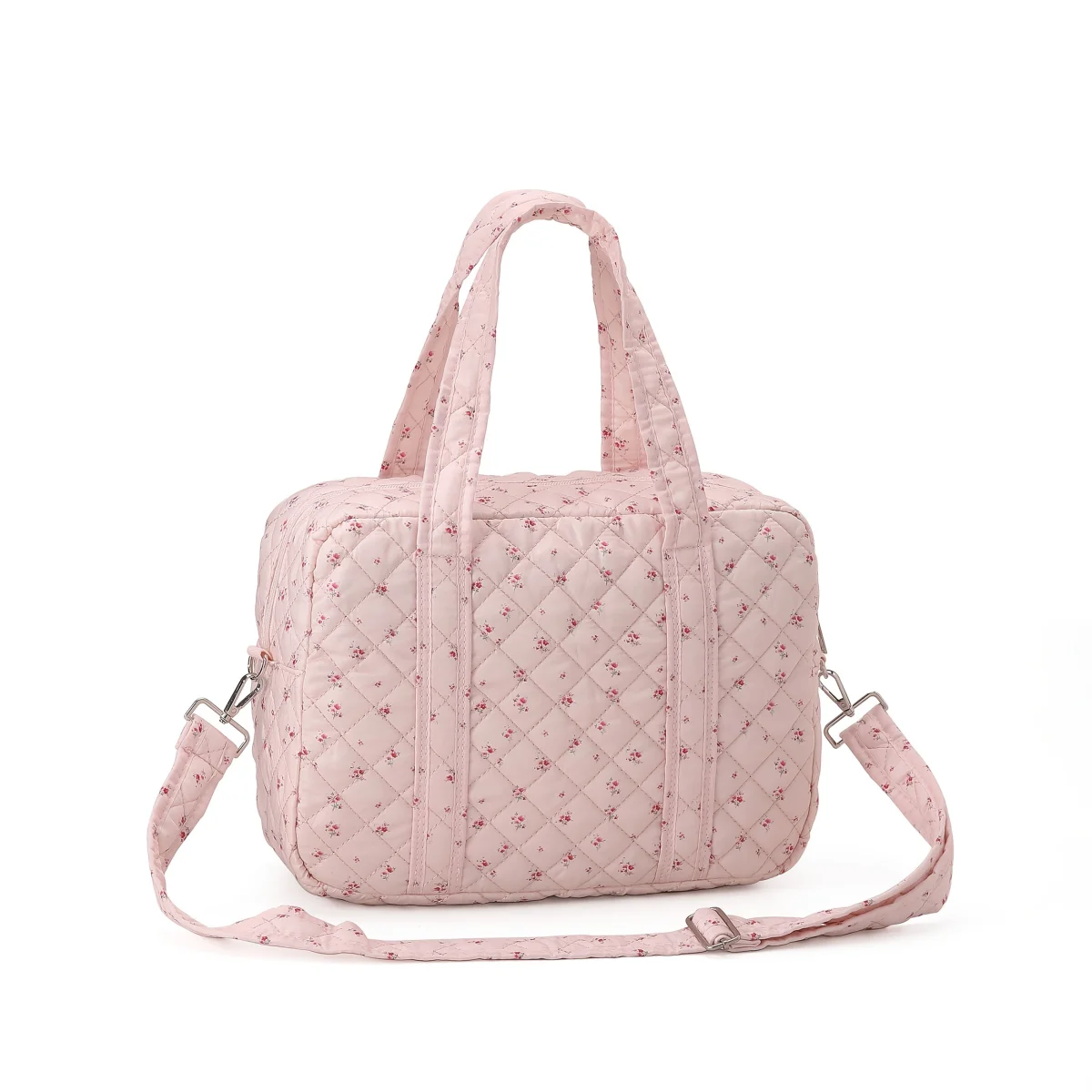 Large Capacity Floral Mommy Bag Portable Travel Bag, Maternity Bag Multifunctional Crossbody Storage Bag