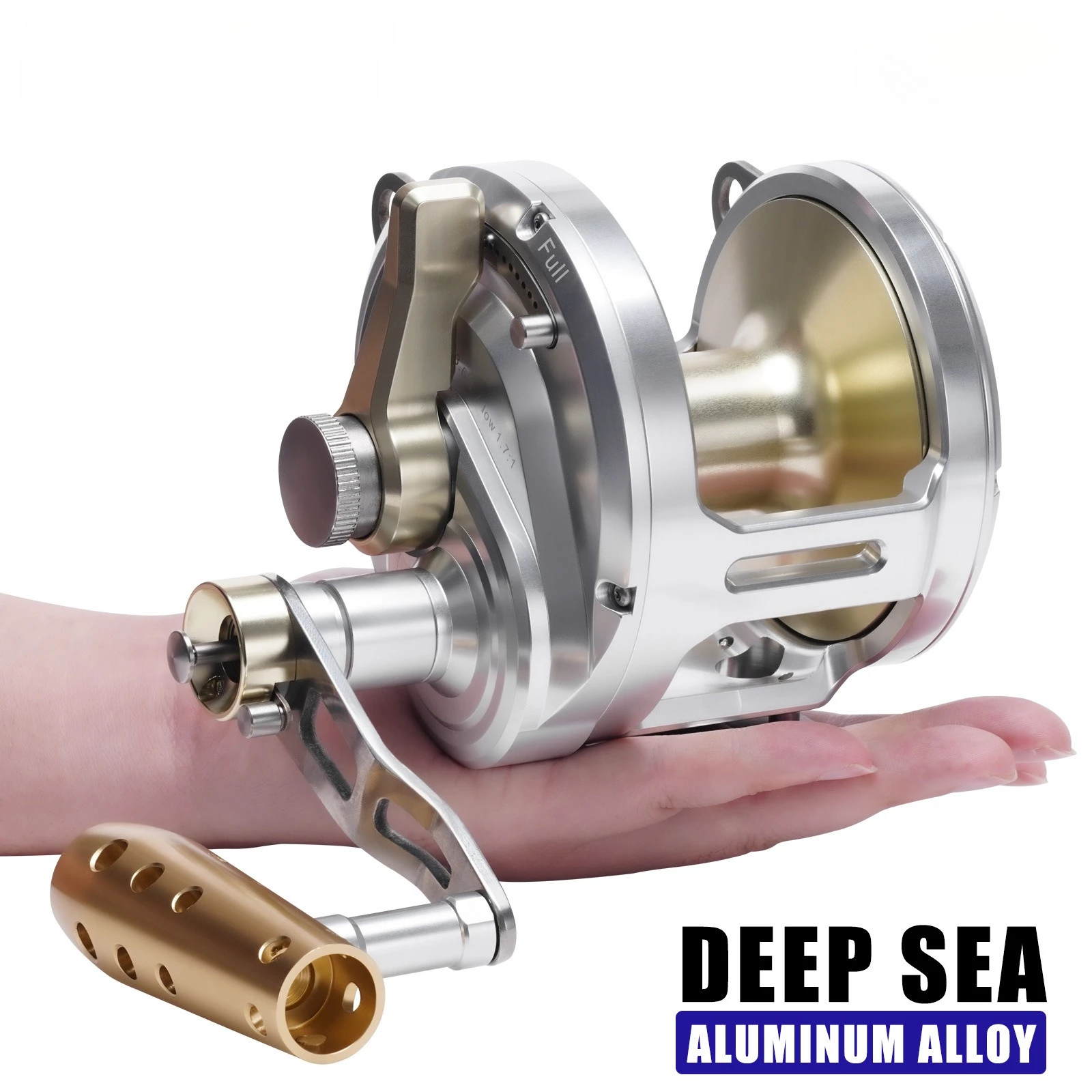 Full Metal South Oil Trolling Iron Plate Wheel Deep Sea Trolling Slow Roller Sea Fishing Giant Golden Wheel
