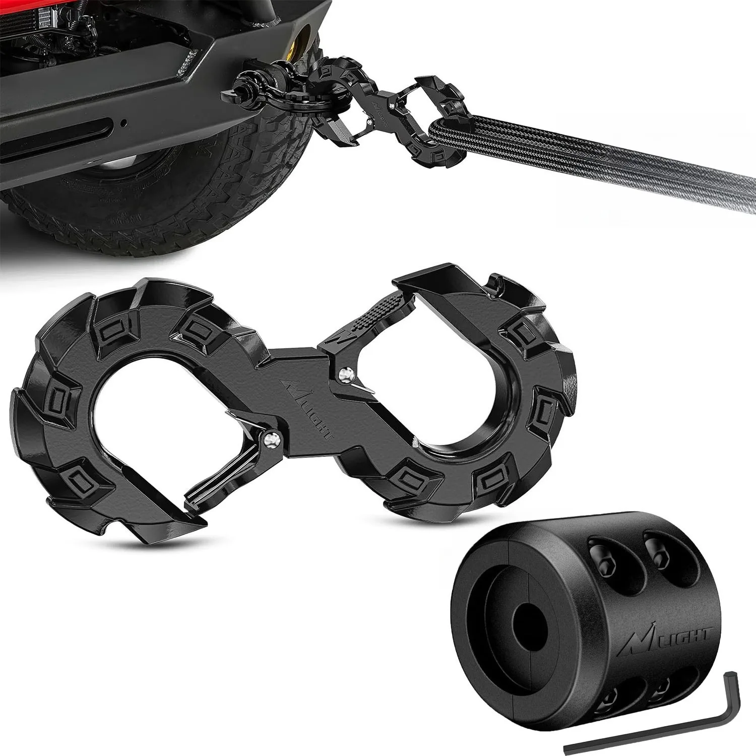 

Nilight Winch Stopper & S-Shackle Combo - Rubber Rope Saver + 33000LBS Tow Hook for ATV UTV Truck Off-Road Recovery