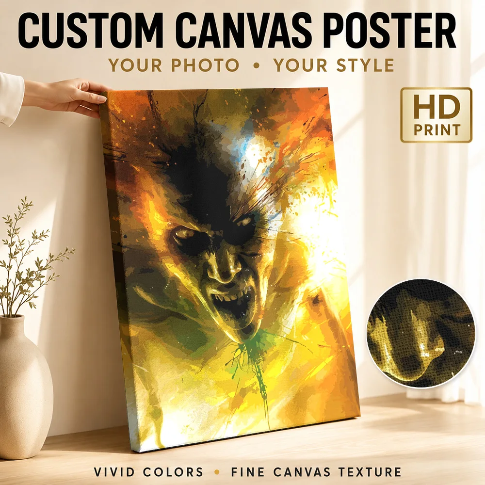 Demonic Scream Canvas Painting Poster Personalized Photo Modern Pop Culture Wall Art for Bedroom Decor Ready to Hang Home Gift