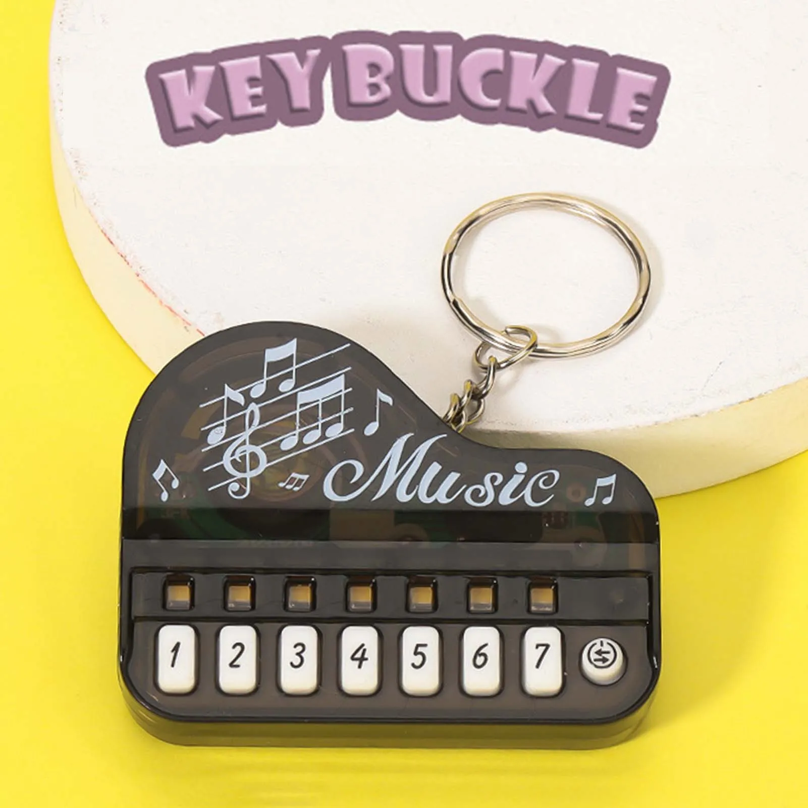 Mini Electronic Piano Keychain with Light Portable Musical Instrument Toy Piano Keychain for Key Backpack Hanging Decoration