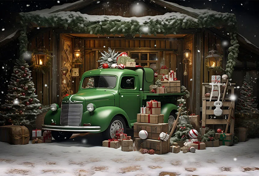 خلفية التصوير الفوتوغرافي Mehofond ، الشتاء ، عيد الميلاد ، السيارة الخضراء ، الغابات ، الثلج ، شجرة عيد الميلاد ، طفل ، الأسرة ، ديكور صورة ، خلفية ، استوديو الصور