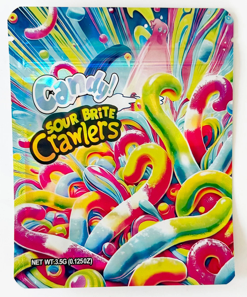 3.5 Gram Hologram Cartoon Cali Mylar Bag Plastic Zipper Lock Storage Pouch Empty Package 3.5g Packaging Case for Dry Herb Candy