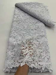 Fashion African Guipure Lace Fabric 2025 Latest Water Soluble Lace French High Quality Embroidery Nigerian Lace Fabric For Dress