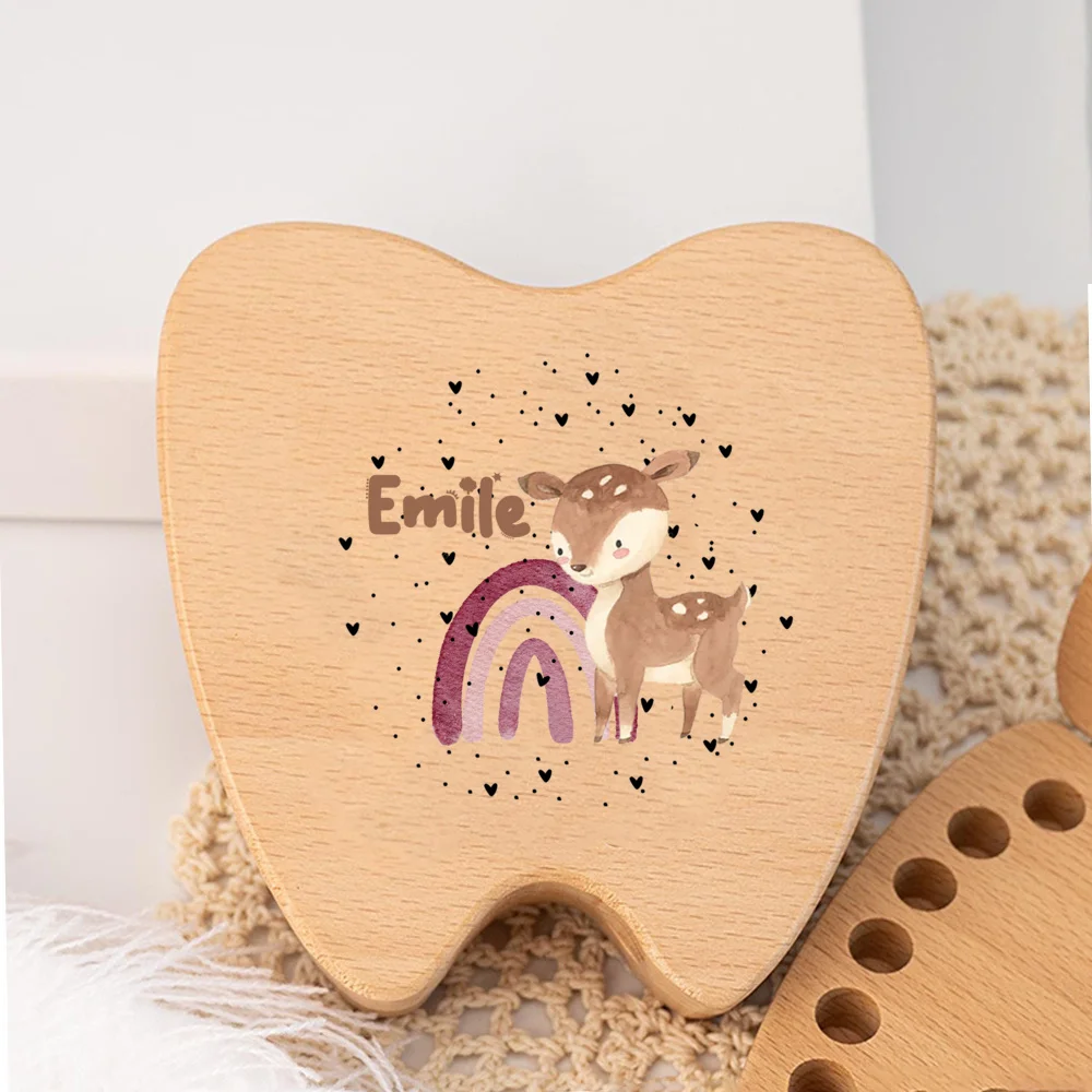 اسم مخصص الأسنان الجنية صندوق شخصية خشبية الأسنان الجنية صندوق صبي فتاة الأسنان تذكار هدايا أعياد ميلاد للأطفال هدية استحمام الطفل #6