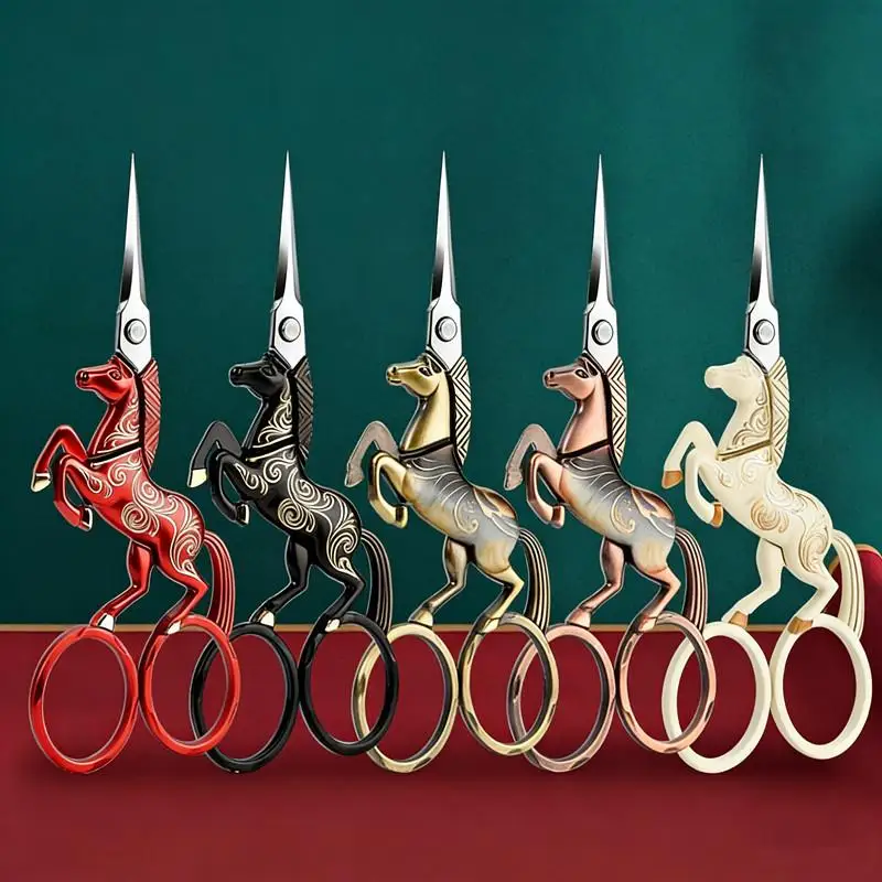 1PC Classic Equine Shape Craft Scissors Vintage Style Sewing Scissors Needlework Thread Trimming DIY Handmade Sewing Supplies