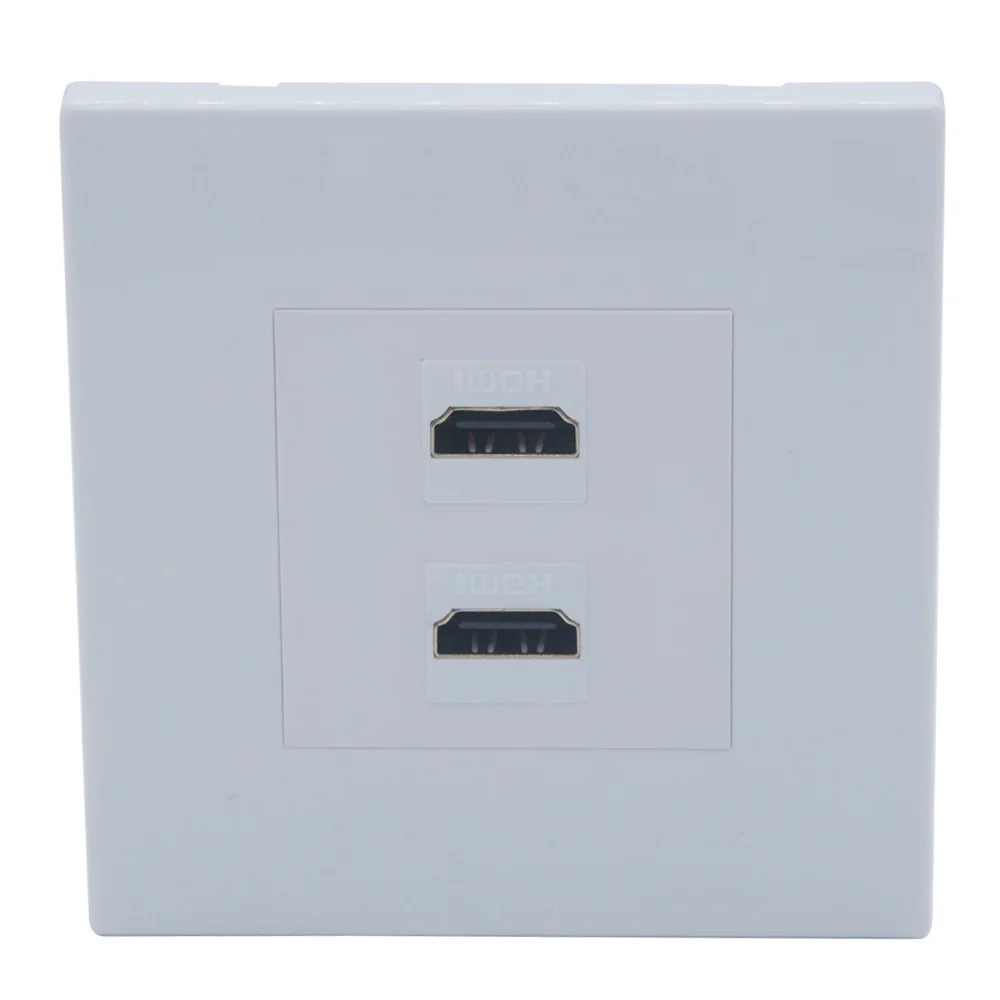 86 EU Style 2 Ports HDMI V2.0 Female To Female Wall Plate