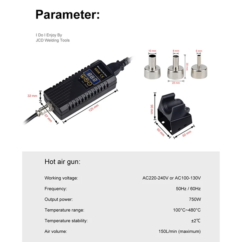 -A95Z 8858 Heat Gun-Tool Tool Geschikt voor solderen, 700 W Heat Blower Lassen Reparatie Tool UK Plug