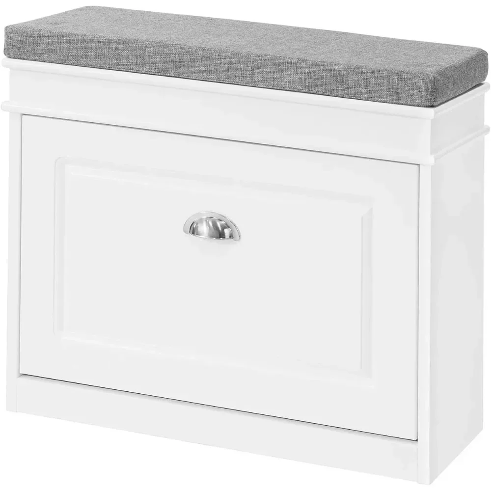 White Shoe Bench for Hallway Non-Slip Feet Premium Quality Scratch Resistant Smooth Surface Long Lasting Modern Design