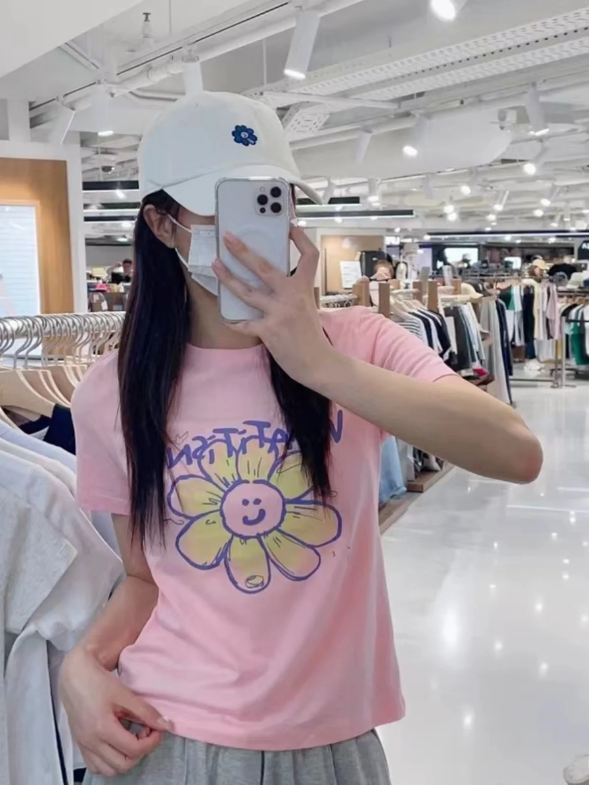 Camiseta de Verano para Mujer, Corte Ajustado, Estampado Floral, Marca de Moda, Algodón, Estilo Juvenil, Cuello Redondo