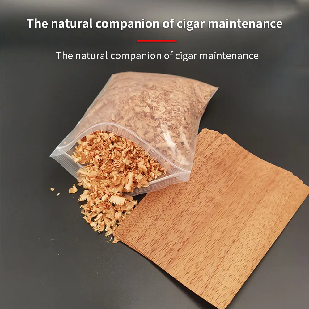 Spanish cedar wood chip sawdust wooden cigar humidor box humidity control accessories