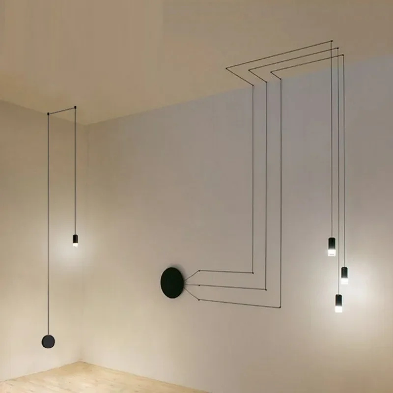 Nordic Line LED-wandlamp Zwart voor woonkamer Slaapkamer Loft Hanglamp Home Decor Binnenverlichting Lustres Armaturen