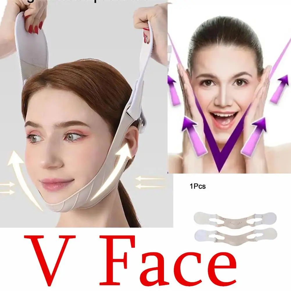 Masque facial en silicone en forme de V, 1 pièce, bandage amincissant pour le visage, les joues, le ruisseau et le cou, ceinture fine