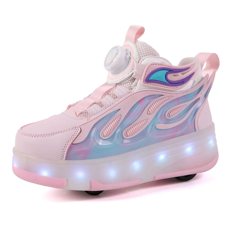Heelys2025New Style Light-Up Double-Wheel Four-Wheel Invisible Automatic Retractable Shoes Children's Roller Skates - Image 6