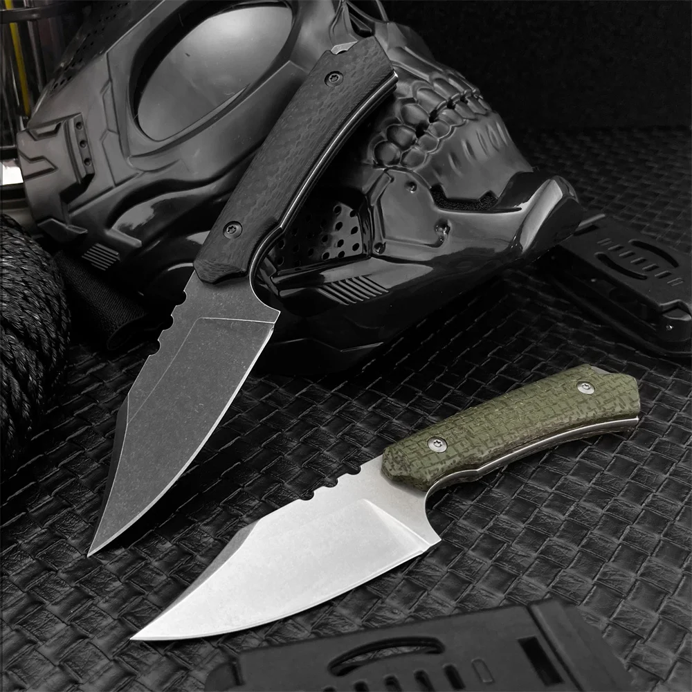 

Тактический нож высокой твердости с фиксированным лезвием 8Cr13MoV Blade G10 и ручкой из углеродного волокна, инструмент для охоты и кемпинга на открытом воздухе с ножнами