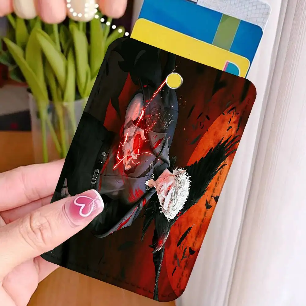 A-Astarion Game B-Bg3 Premium PU Leather Card for Daily Use Holder Card Case with Metal Carabiner Customizable Design