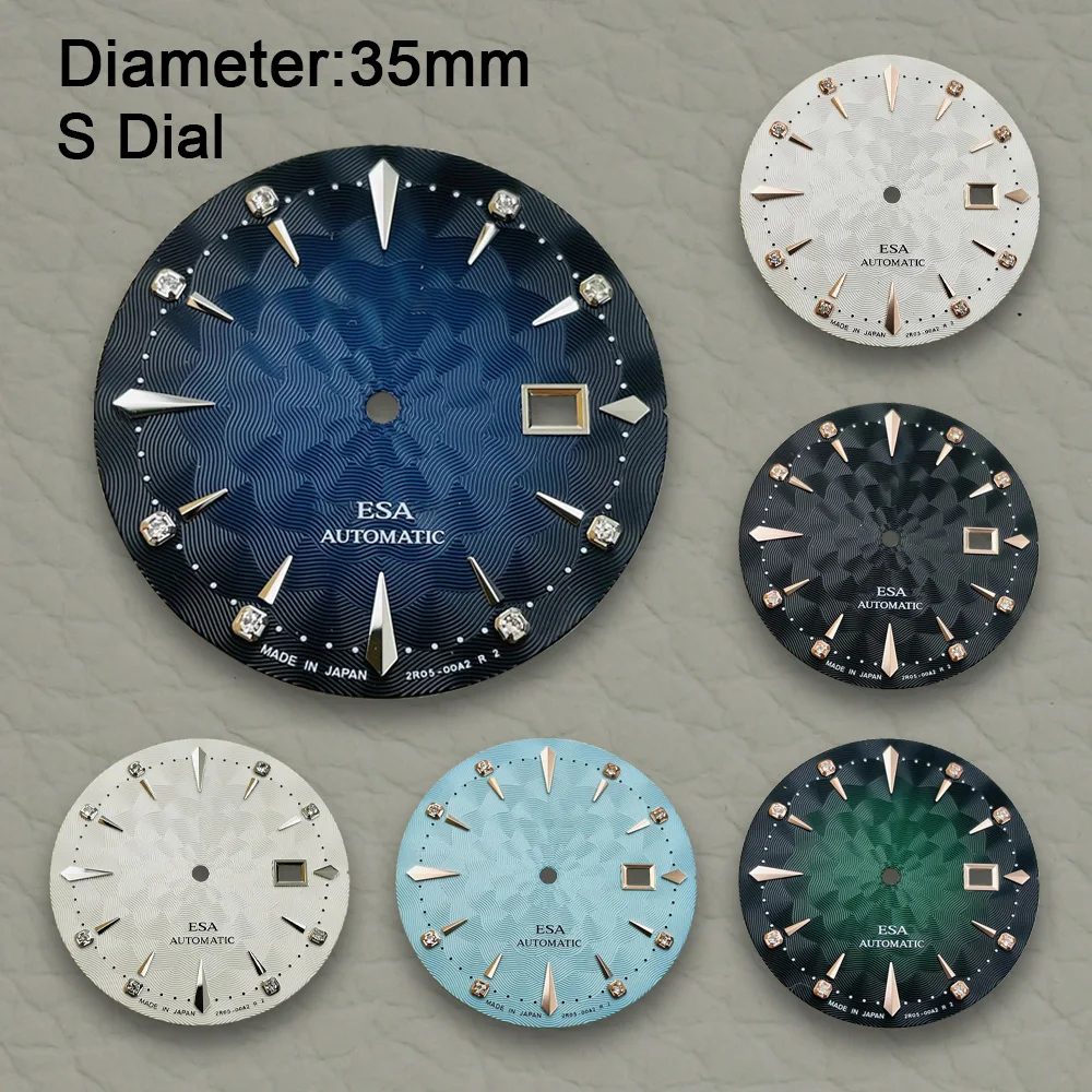 High Quality 35mm Diamond Cocktail Numeral Dial S Dial Suitable For NH35 NH36 Movement No Luminous Watch Modification Accessorie