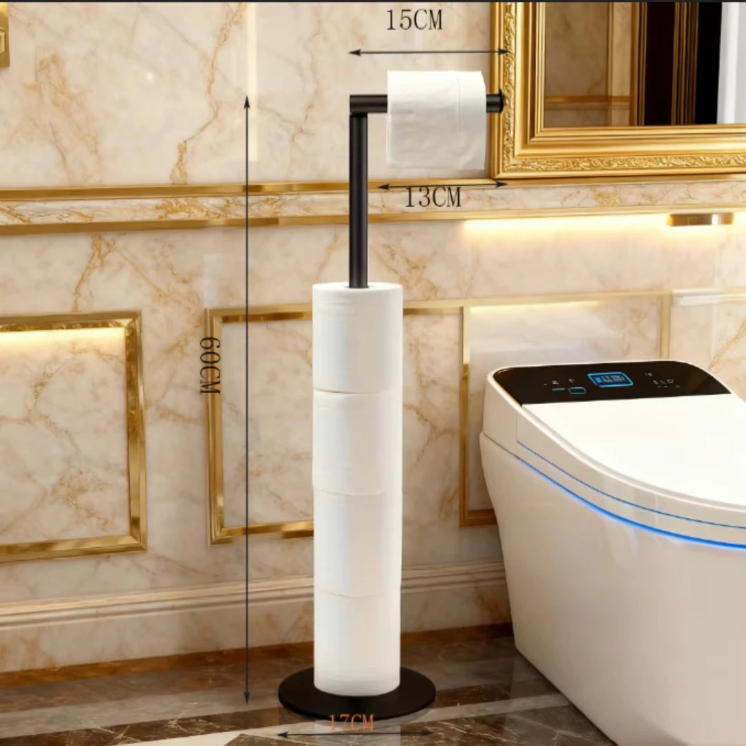 Toilet Paper Holder Bathroom Stand - Modern Stainless Steel Rustproof Freestanding Tissue Roll Rack Home Supplies