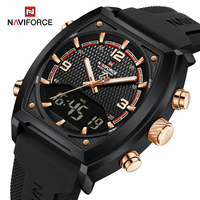 NAVIFORCE Luxury Sport Man Wristwatch Military Chronograph Waterproof Quartz Digital Watch for Men Multifunction Date Wristwatch