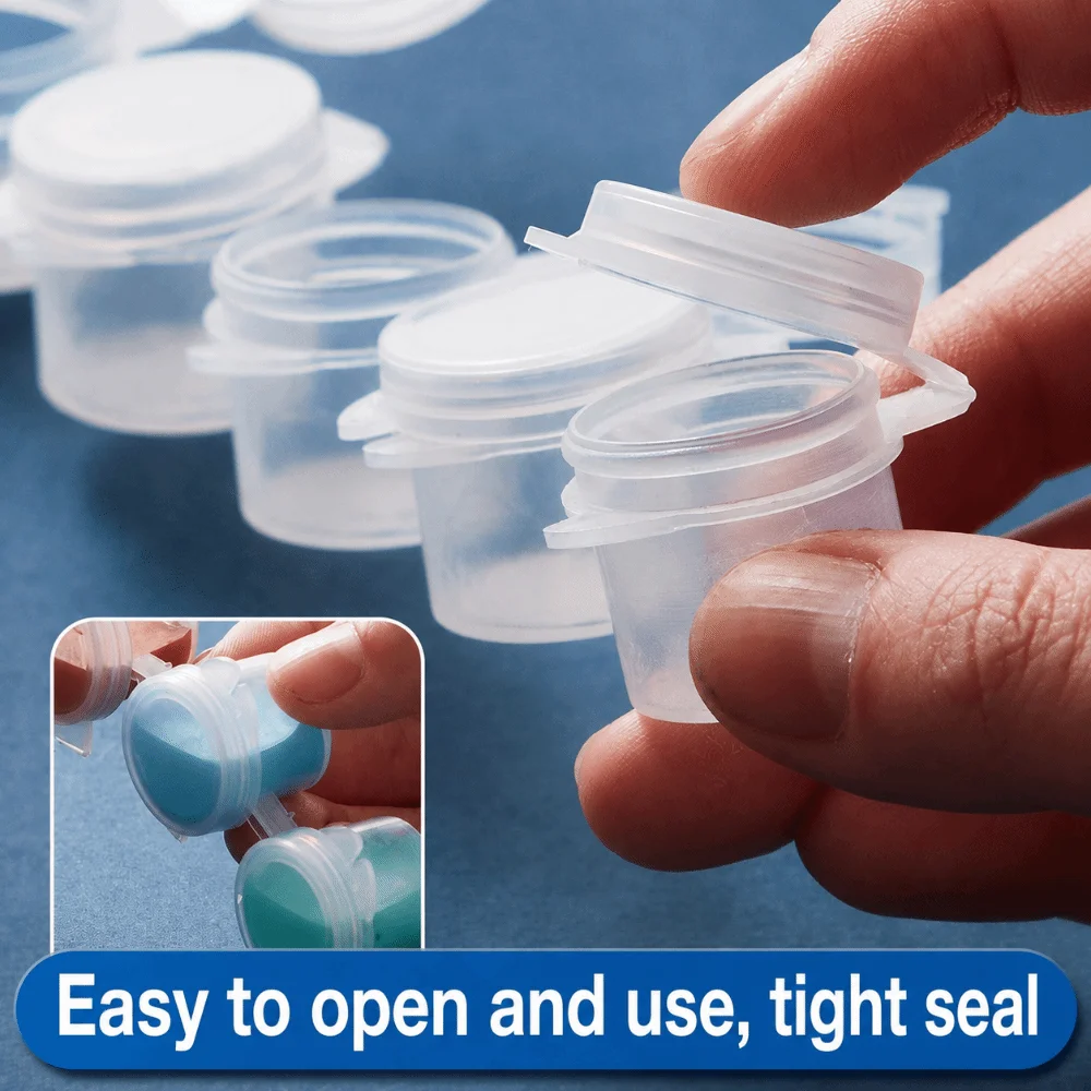 Multi-Compartment Plastic Empty Paint Strip 2ml 3ml 5ml 6/8 Connected Paint Pots Refillable Paint Storage Cups Gouache