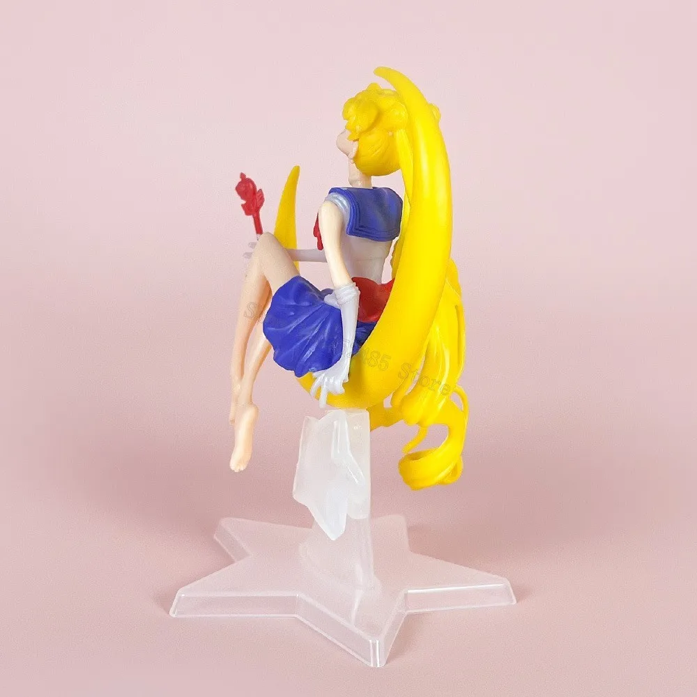 Cartoon Anime Sailor Moon figurki dekoracje na tort urodzinowy piękna dziewczyna lalka pcv akcja hobby zabawki ozdoba pokoju prezent dla dzieci