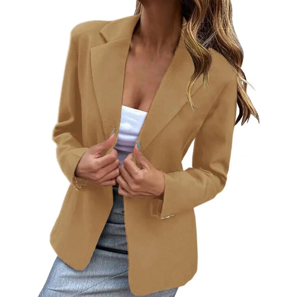 Business Blazers Stylish Women's Slim Fit Notched Neck Long Sleeves Spring/autumn Blazer Coat Ideal for Business for Women