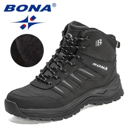 BONA-botas de nieve de piel de felpa para hombre, botines supercálidos para senderismo al aire libre, Mansculino, invierno, nuevo diseño