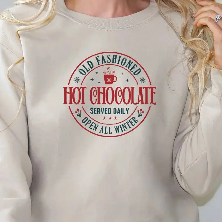 

Unisex Sweatshirt Long Sleeves Casual Hoodies Stylish Pullover Daily Wear Multiple Colors Versatile Hot Chocolate All Winter