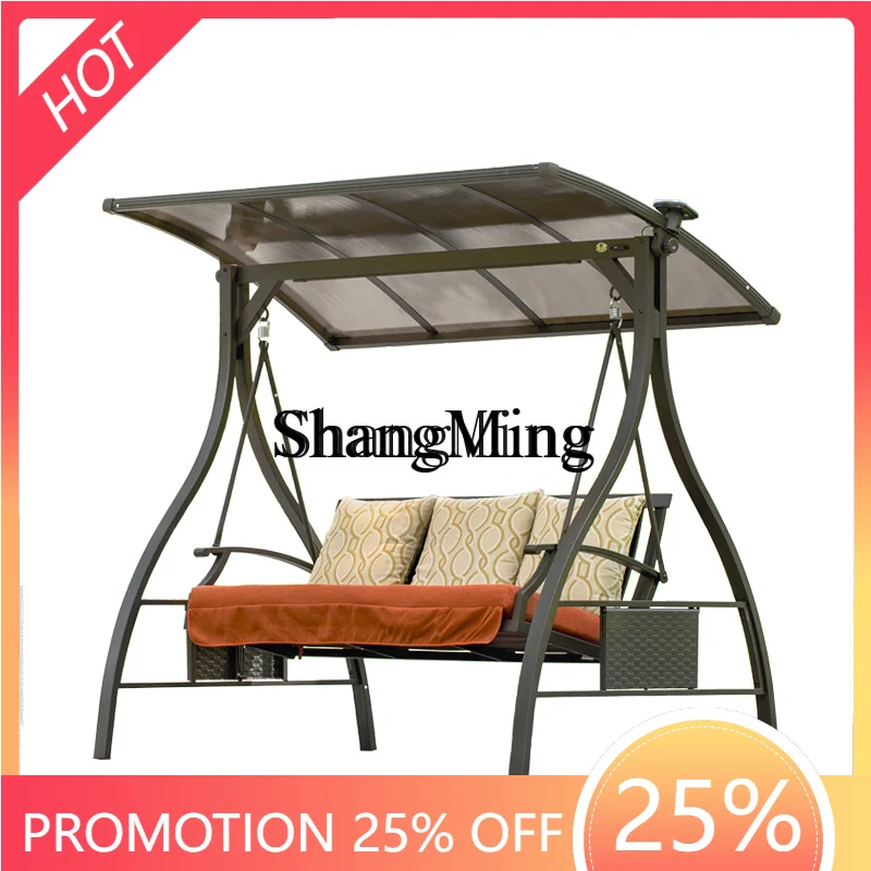 ZYY Exquisite Fashion Outdoor Double Garden Terrace Triple Rocking Chair Patio Balcony Outdoor Wrought Iron Swing Chair