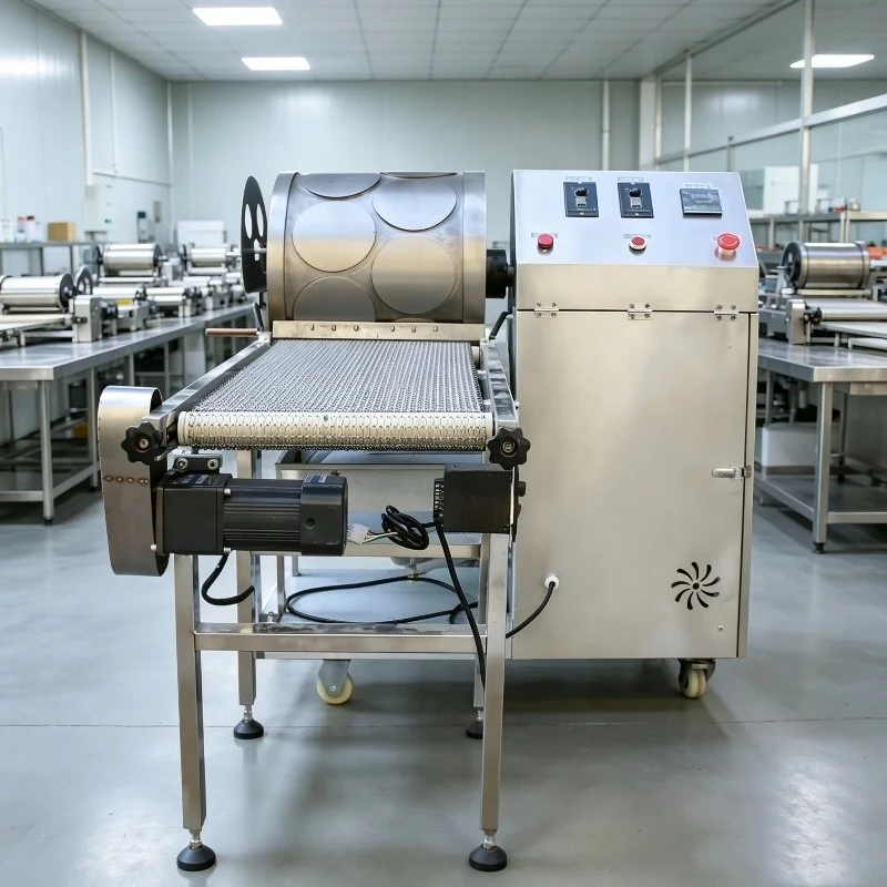 Automatic Small Commercial Spring Roll Dumpling   Wrapper Molding Pack Make Machine