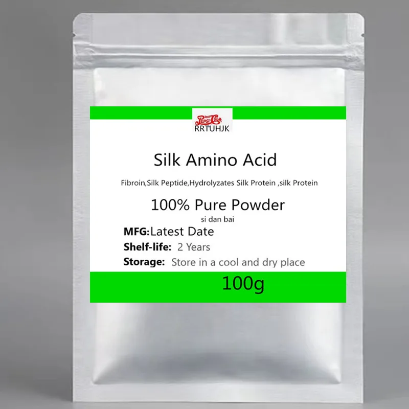 50g-1000g High Quality Silk Amino Acid Powder Fibroin,silk Peptide,hydrolyzates Silk Protein ,silk Protein , Free Shipping