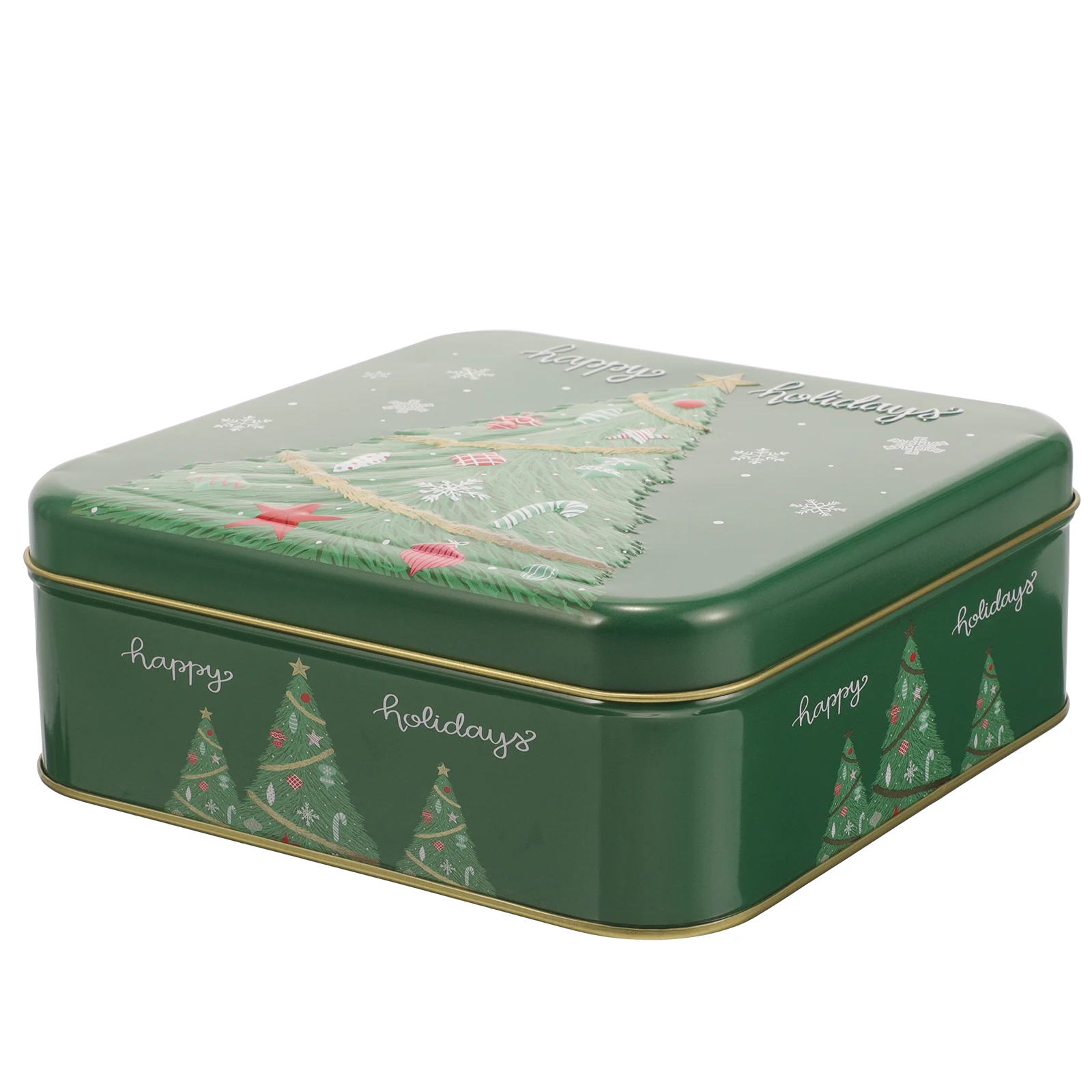 

Christmas Tinplate Cookie Tin Candy Biscuits Treat Box Small Gift Case Xmas Party Favor