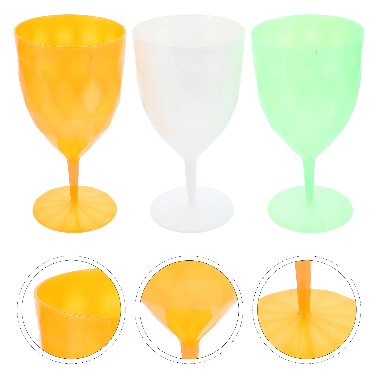 

6pcs Tall Glass Cups High Quality Plastic Drinking Goblets for Party Festival Home Bar Easter Events