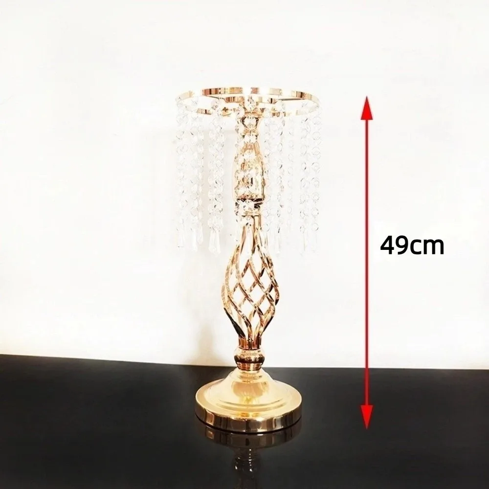 

Fashion Crystal Candle Holder Golden Dinner Candlesticks Lead Road Candlestick Wedding Centerpiece
