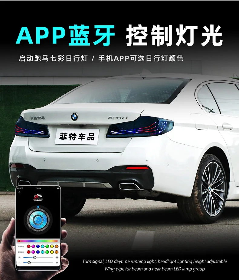

LED RGB Tail Lights For BMW 5 Series G30 G38 2018-2023 Daytime Running Light Auto Accessories