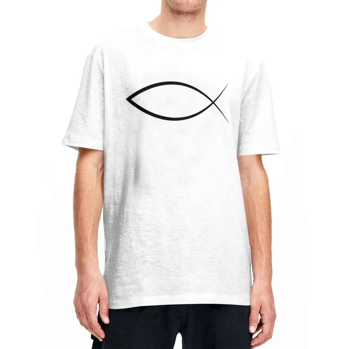 Haikyuu T-Shirt Jesus Fish Ichthys Christian Symbol Cotton T Shirts Fashion Tshirt for Couple Summer Casual Short Sleeve Clothes