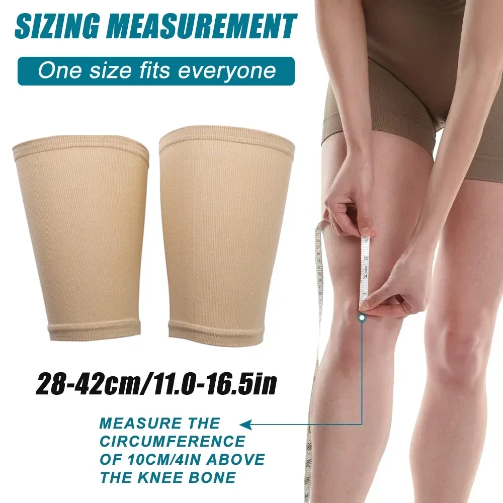 1Pair Thigh Compression Sleeve for Men Women, Ultra-thin Elastic Breathable Thigh Slimming Compression Socks Leg Massage Shaper