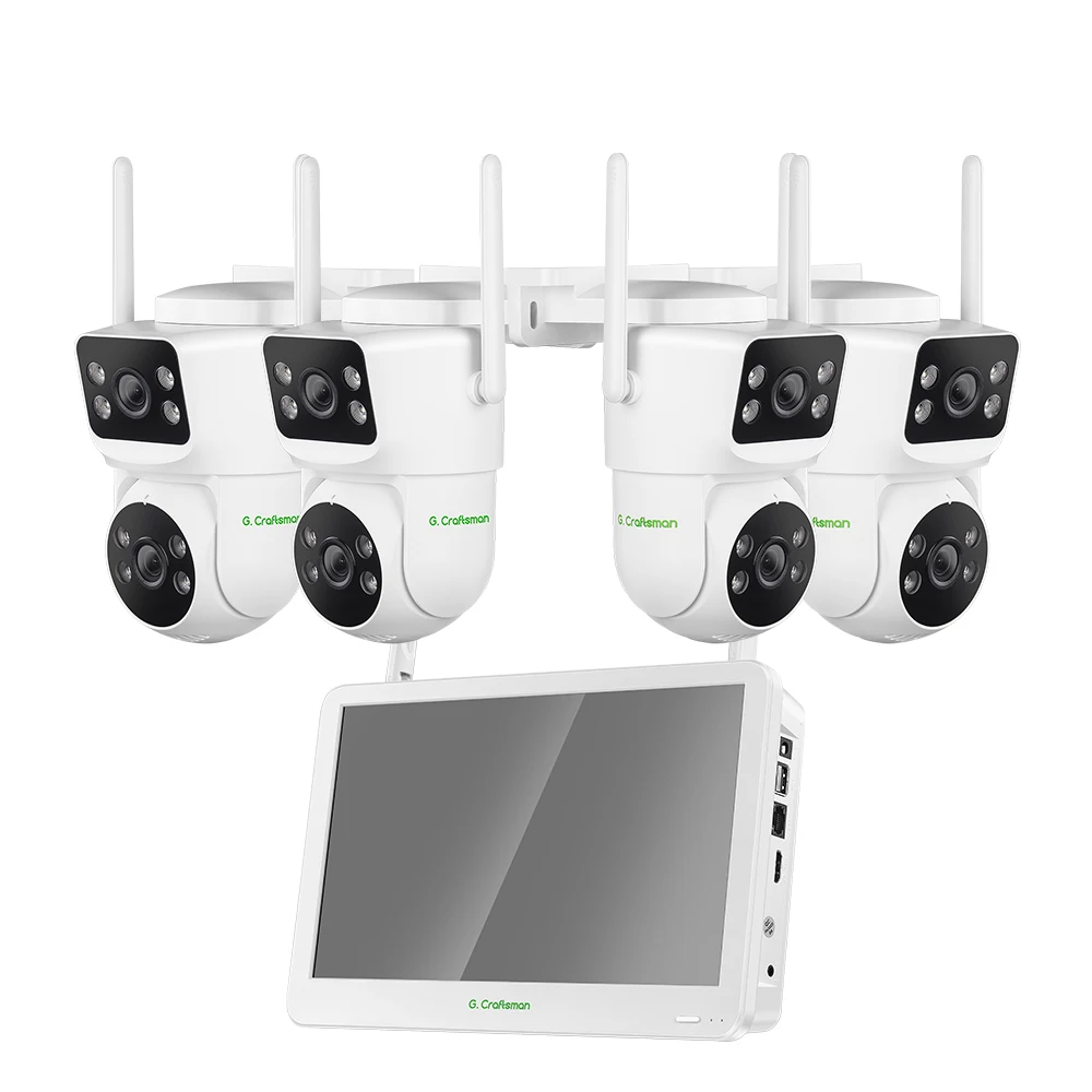 

GW-P1FD-M3X-MK4 Wireless WIFI 6MP Dual Lens Camera 8CH NVR With 11.6" Display Screen IP Security Camera System Outdoor