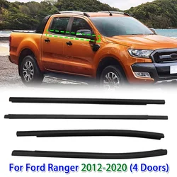 4PCS Car Window Glass Window Seal Moulding Trim for Ford Ranger 2012-2020 (4 Doors)